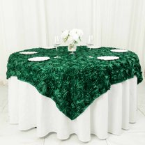 Efavormart 3D Rosette Square Tablecloth Overlay 72"x72"-Hunter Emerald Green Square Tablecloth Cover For Wedding Party Event Banquet