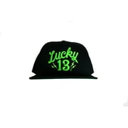 Lucky 13 The Shocker Green Logo Snapback Hat Black