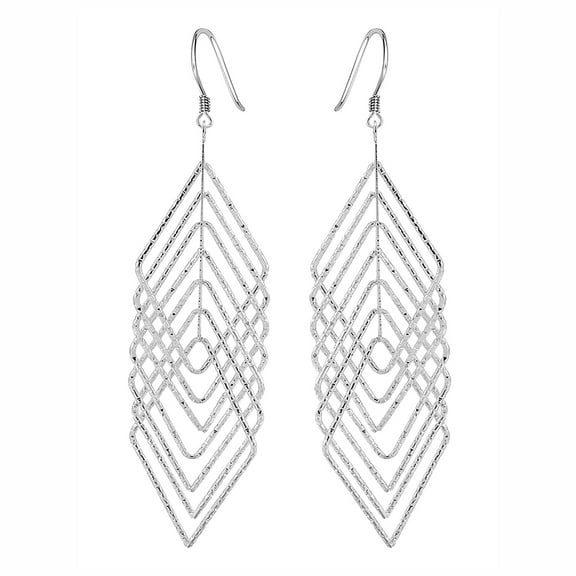 Latice Dangle Earrings for Women Silver Plated by Ginger Lyne Collection