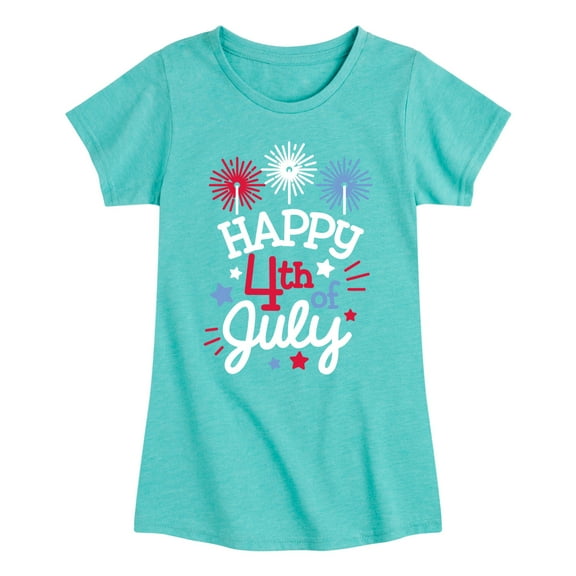 Instant Message - Happy 4Th Of July - Toddler & Youth Girls Short Sleeve Graphic T-Shirt