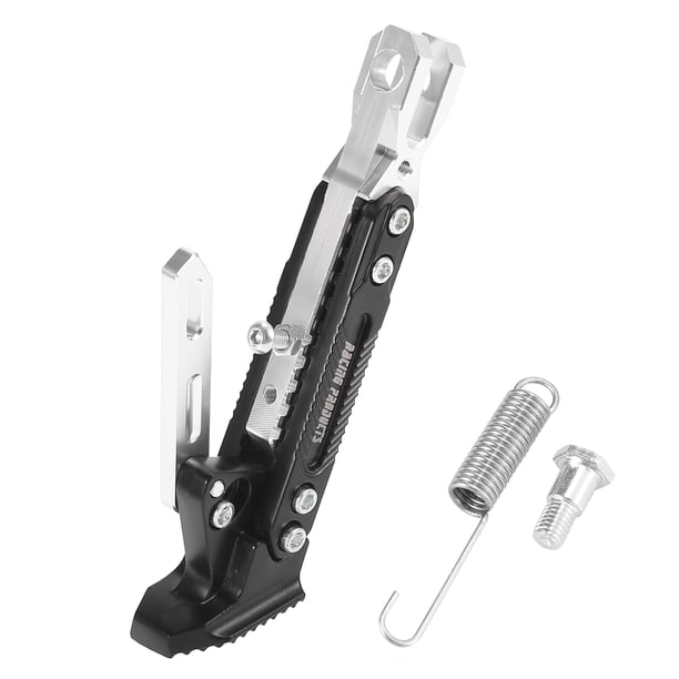 Motocicleta Pata de Cabra Caballete Lateral Juego CNC Aluminio Aleación Plateado Tono