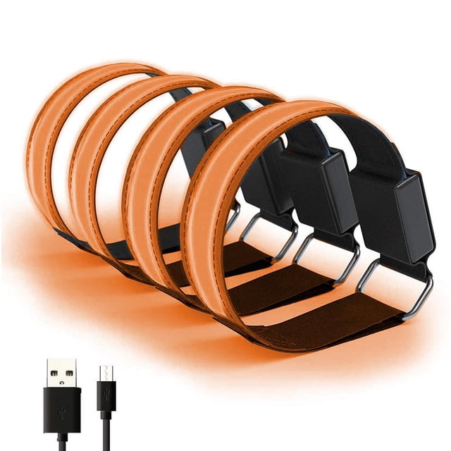 Bracelet LED, 4 Pcs Bracelet LED USB Brassard Lumineux Caractéristiques de Pointe