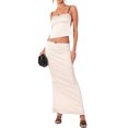 thumbnail image 1 of Conjunto De Falda Larga Con Top De Tirantes Mujeres Cami Top Maxi Hip Wrap Falda Lace Up Y2k Slim Party Clubwear (Blanco L) Ygjytge para Mujer Blanco T M, 1 of 7