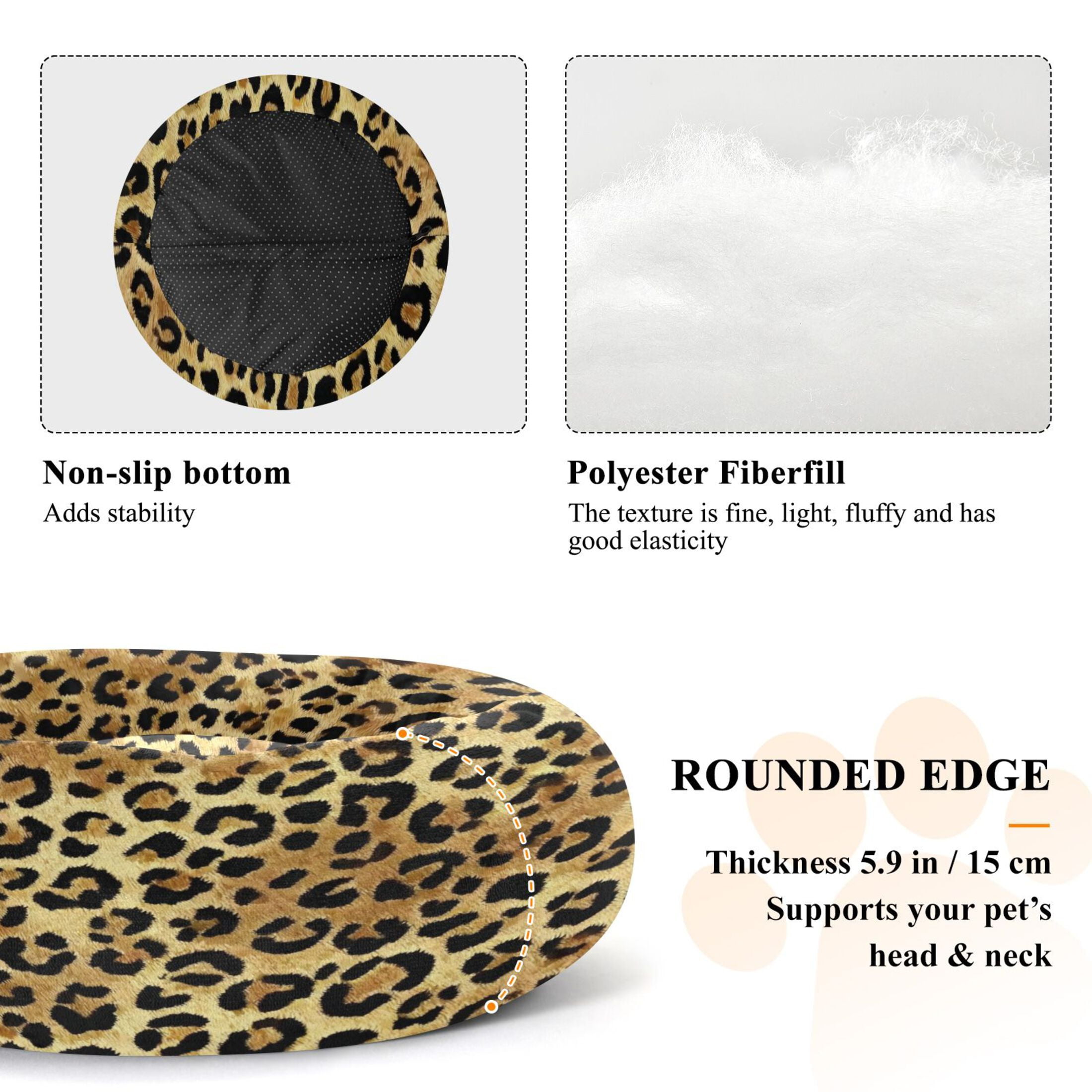 Iauyy Pet Couch Donut Cat Bed for Indoor Cats/Small Dogs Washable & Machine with Non-slip Bottom Calming Cat Furniture, Wild Beauty (M)