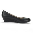 thumbnail image 4 of Dream Pairs Women's Mid Wedge Heel Pump Shoes Debbie color BLACK/PU size 7.5 Wide Available, 4 of 7