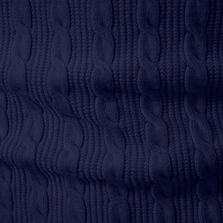 Navy 100% Organic Cotton Mock Neck Sweater