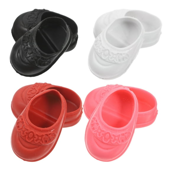 Toddmomy Doll Shoes Black Miniature Design Home Pairs