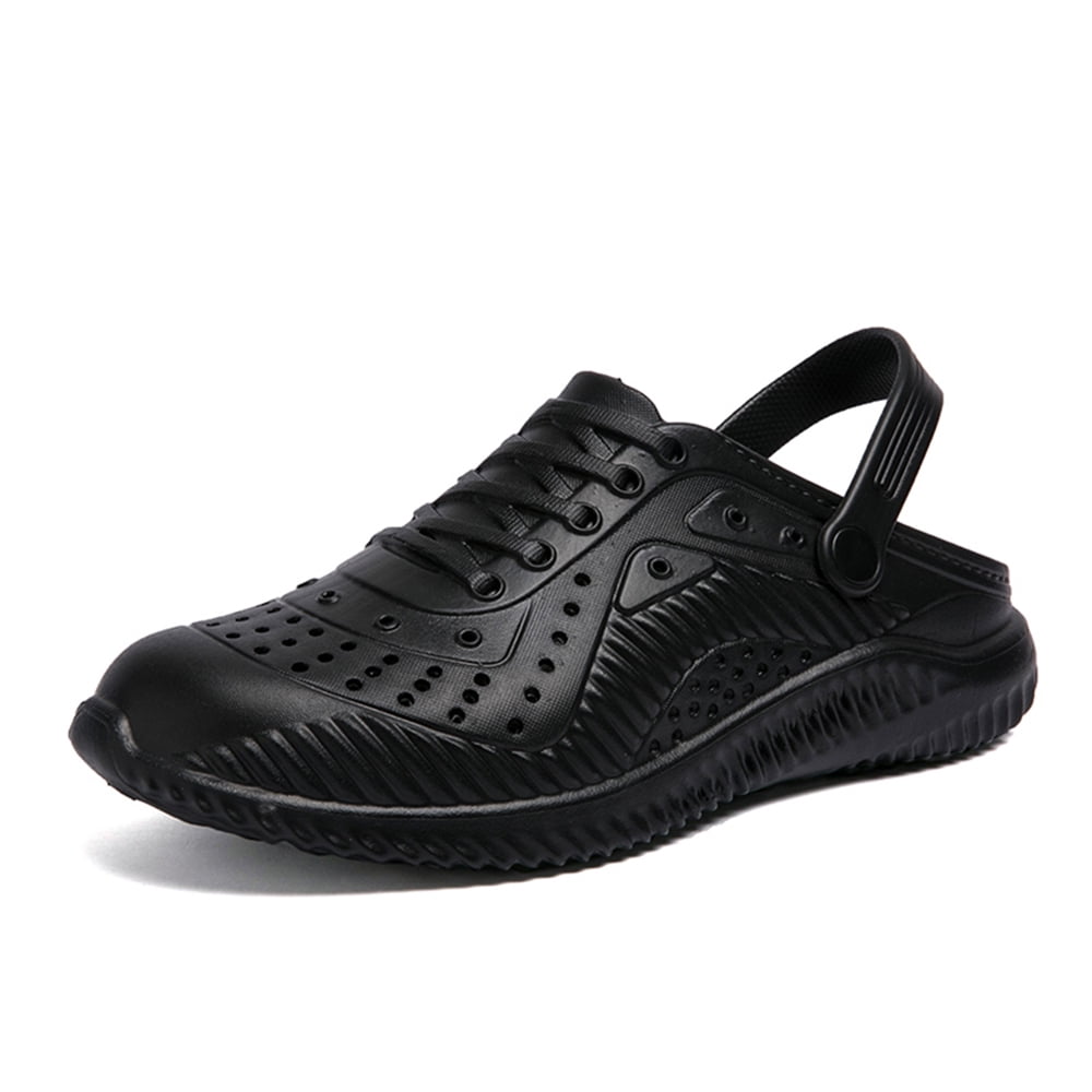 Lopsie Men's Casual Garden Shoes Fashion Hole Slippers Outdoor Sports Black Wading Sandals US Size 8, Size: US 8