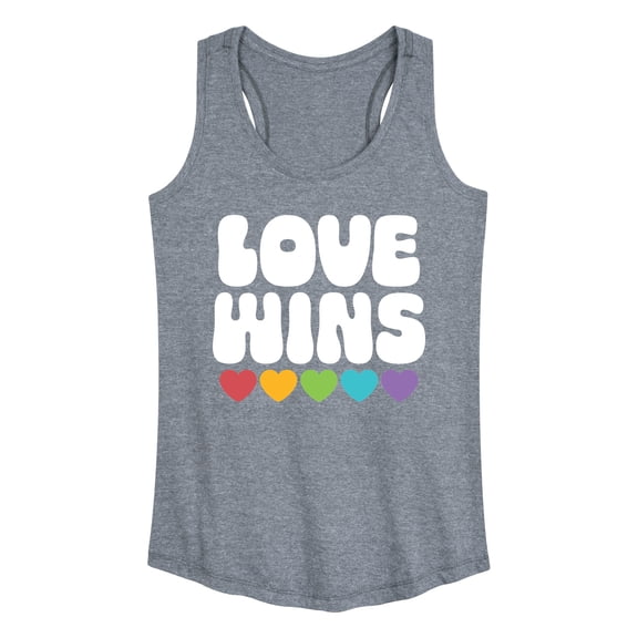 Instant Message - Love Wins Rainbow Hearts Graphic Racerback Tank