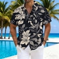 thumbnail image 2 of Lmueinov Men's and Big Men's Hawaiian Shirt Casual Loose Button Down Tropical Floral Print Summer Beach Short Sleeve Shirt, S-5X, 2 of 8