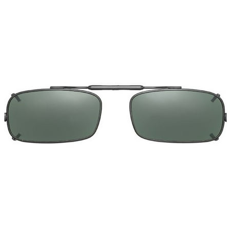 Visionaries Polarized Clip on Sunglasses - True Rec - Black Frame - 58 x 37 Eye