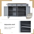 thumbnail image 5 of DEALTOPS Rolling Kitchen Islands with Adjustable Shelves, Wood Gray, 54.33 in, 5 of 14