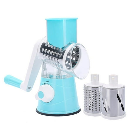 

Vegetable Chopper Cheese Grater Ordinary 3 in 1 Manual Drum Slicer for Hotel Canteen Restaurant Blue