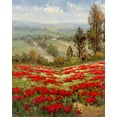 thumbnail image 2 of Hulsey 15x18 Black Ornate Wood Framed with Double Matting Museum Art Print Titled - Poppy Vista II, 2 of 4