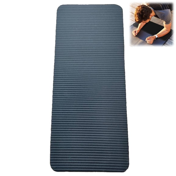 Yoga Knee Pad Cushion, 24 x 9.8 in Mini Yoga Mat, Odor-Free NBR Workout Mat Small Exercise Mat for Yoga, Pilates, Kneeling, Planks & Home Gym - Black