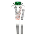 thumbnail image 3 of Clara Pucci 18K White/Rose Gold 2.32 Simulated Emerald Engraveable Engagement Ring + Wedding Band Set, 3 of 7
