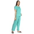 thumbnail image 2 of Inkmeso Womens 2Pcs Solid Nightwear Set Short Sleeves Top & Pajama Sets Soft Cotton Loungewear, 2 of 7