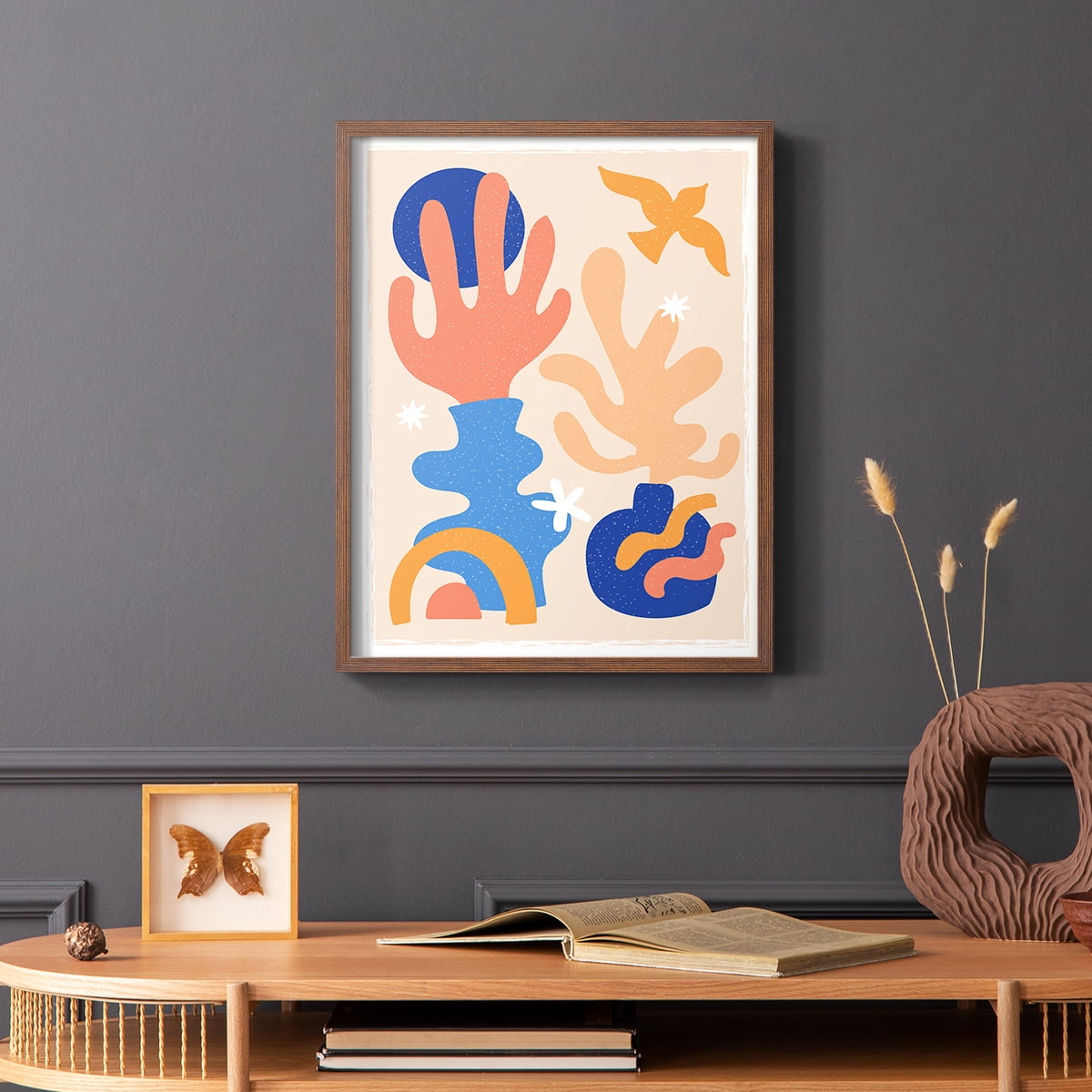 Matisse CDLXII in Brown Solid Wood Framed Print No Nail Hanging