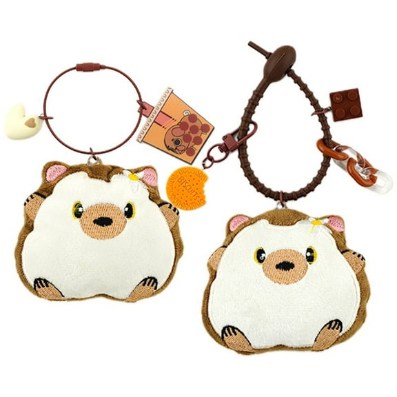 Hzzsbu Plush Bear Keychain, Cartoon Fluffy Animal Keyring for Car Mirrors & Backpack Decor