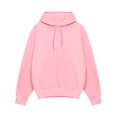 thumbnail image 3 of HaHaHappy Hoodies For Men Oversized Long Sleeve Casual Pullovers Plain Big and Tall Funny Work Sweatshirts with Kangaroo Pocket Pink M, 3 of 8