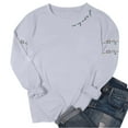 thumbnail image 4 of Yteetum Women's Oversized Sweatshirts Christmas Printed Crewneck Fleece Lining Pullover Hoodless Sweatshirts Top Womens Casual Solid Christmas Round Neck Loose Fits Long Sleeve Sweatshirts Fall, 4 of 5
