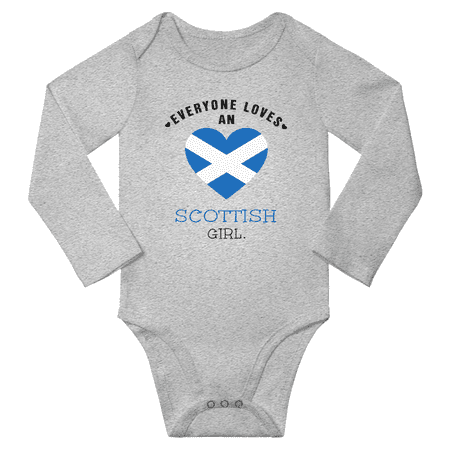 

Everyone Loves An Scottish Girl Baby Long Slevve Bodysuit Romper (Gray 12-18 Months)