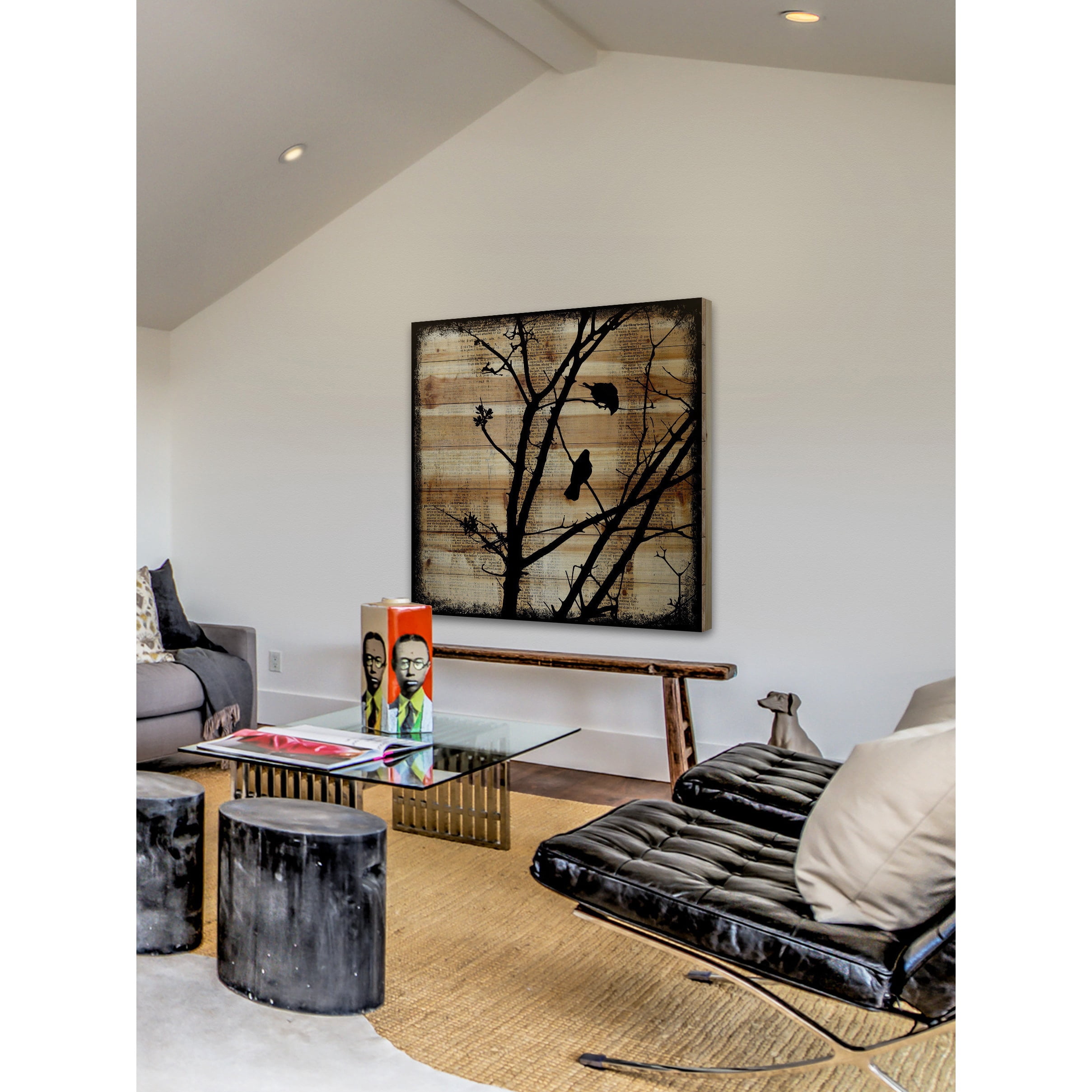 Marmont Hill "Upstairs Neighbor" by Vicki Butler Painting Print on Natural Pine Wood