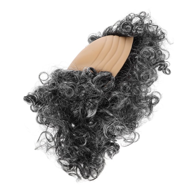 KAKOWELY Peluca gris con calvicie para hombre, corta y rizada, para disfraz de Halloween, con calva, peluca sintética para cosplay de anciano, ideal para fiestas navideñas.