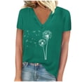 thumbnail image 1 of Camisetas de Manga Corta para las Mujeres, Impresión de Cuello en V Camiseta Casual Top Hecho de 95% Poliéster 5% Spandex para el Uso Diario de Primavera Verano, Camisetas para las Mujeres Casual, 1 of 4