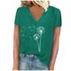 thumbnail image 1 of Camisetas de Manga Corta para las Mujeres, Impresión de Cuello en V Camiseta Casual Top Hecho de 95% Poliéster 5% Spandex para el Uso Diario de Primavera Verano, Camisetas para las Mujeres Casual, 1 of 4