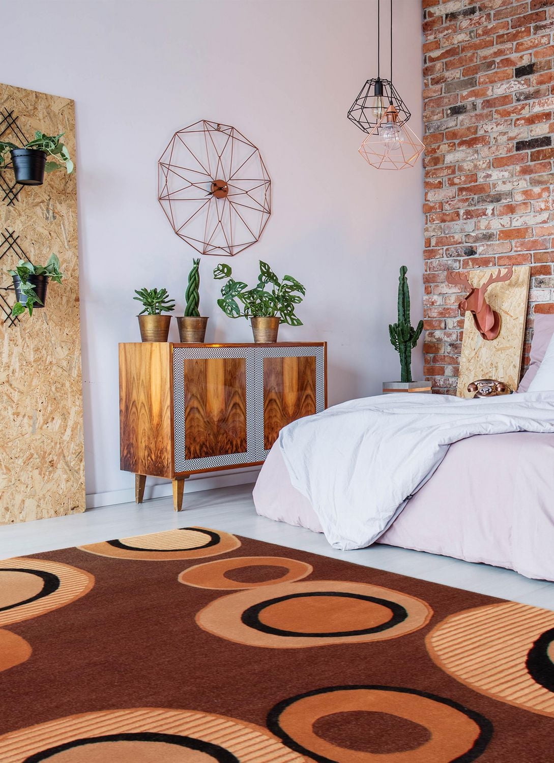 ECARPETGALLERY Timeless Dark Brown Rug 5'3" x 7'7"