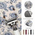 thumbnail image 5 of Round Rugs 5Ft, Navy Blue Rose Round Area Rug Washable Indoor Throw Carpet, Farmhouse Vintage Botanical Floral Burlap Soft Non Slip Circle Rug for Cabinet Bathroom Home Decor Aesthetic, 5 of 8