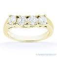 thumbnail image 2 of Round Cut Charles & Colvard Forever Brilliant 4-Stone Curved Wedding Band in 14k Yellow Gold, 2 of 4