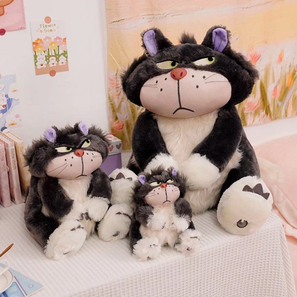 15-65cmGenuine Disney Kawaii Cartoon Plush Doll Lucifer Cat Cinderella's Cat Plush Toy Animal Pillow Toy Birthday Gifts for Kids zhangyuxiang LED