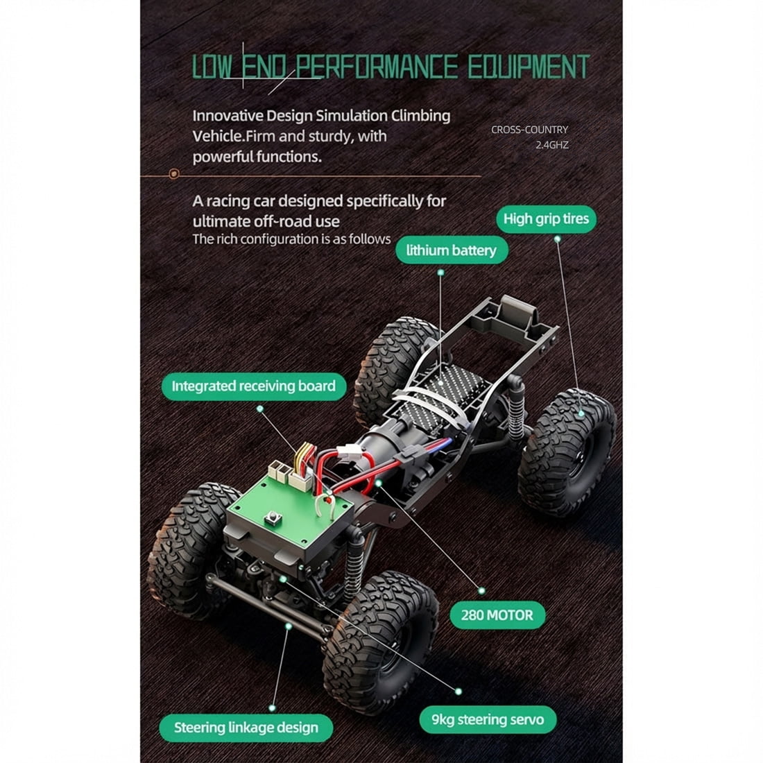 HB-R1611 1/16 Scale Full-Proportional Pickup-Style RC Rock Crawler, 2.4GHz 4WD Off-Road Climbing Car with Independent Suspension & LED Lights, Gift for Adults & Hobbyists