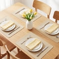 thumbnail image 2 of Unique Bargains 4pcs Faux Leather Washable Placemats Beige/Blue 17.7"x11.8", 2 of 6