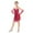 Rose Red, variant on Girls Latin Dress Shiny Diamonds Halter Sleeveless Tassels Dancewear Samba Rumba Jazz Cha Cha Dance Costume,  Silver S
