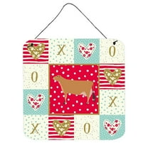 Caroline's Treasures CK5256DS66 Jersey Cow Love Wall or Door Hanging Prints, Red, 6x6, multicolor