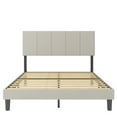 thumbnail image 5 of Sesslife Full Size Bed Frame with Classic Headboard, Upholstered Platform Bed Frame, No Box Spring Needed, Easy Assembly, Beige, 5 of 10