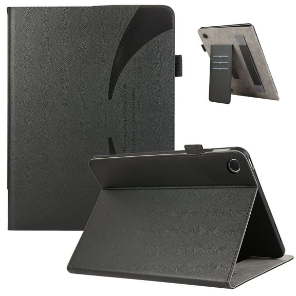 ELEHOLD Flip Leather Case for Samsung Galaxy Tab A7 10.4 (2020) Premium Leather with Card Holders Magnetic Closure Non-Slip Wristband Kickstand Function Shockproof Protective Case, black