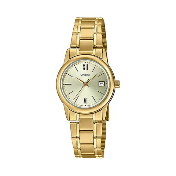 Casio Women’s Gold-Tone Stainless Steel Watch with Champagne Dial -