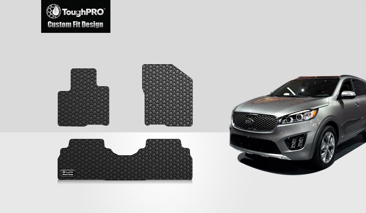 ToughPRO Floor Mat Accessories 1st & 2nd Row Mats Compatible with 2020 Kia Sorento All Weather