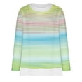 thumbnail image 4 of Staron Hauts d'Automne pour Femmes 2024 Mode d'Automne Chemise Rayée Colorée Ample Col Ras du Cou Tunique Habillée Hauts de Printemps Tenue de Bureau Décontractée Blouse Tendance Hauts Cadeaux pour Femmes Âgées, 4 of 5