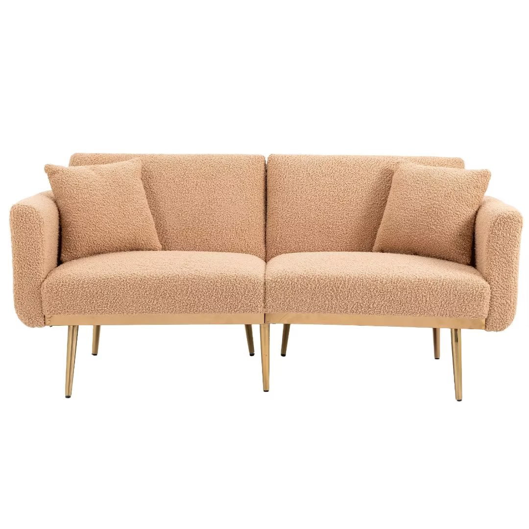 Accent Sofa, Tufted Loveseat Sofa, Convertible Sofa Bed with Two 