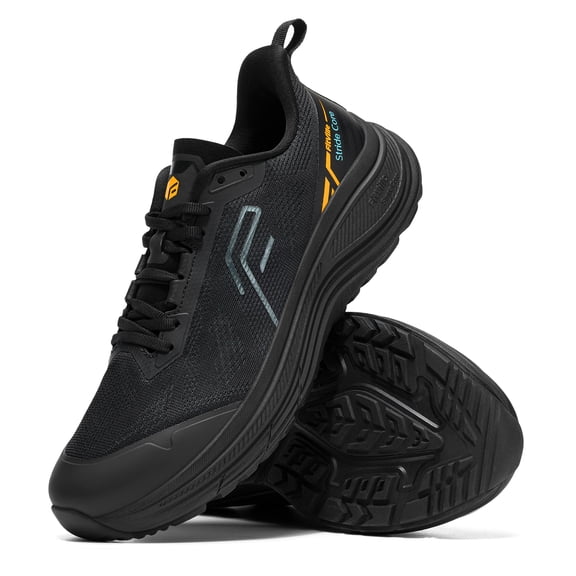 FitVille Men's Wide Fit Slip-Resistant Running Shoes Thick-Sole Upgraded Arch Support Shoes for Men