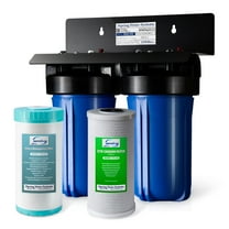 iSpring WGB21BM 2-Stage Iron and Manganese Reducing Whole House Water Filtration System w/ 10” x 4.5” Filters, 1" Ports