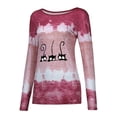 thumbnail image 4 of Hauts d'Été Mignons pour Femmes T-Shirt à Col Rond Patchwork Imprimé Blouse Décontractée Hauts d'Été Mignons pour Femmes en Solde, 4 of 7