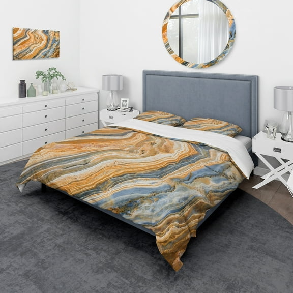 Designart 'Segment Layers of Marbled Rock' Abstract Duvet Cover Set