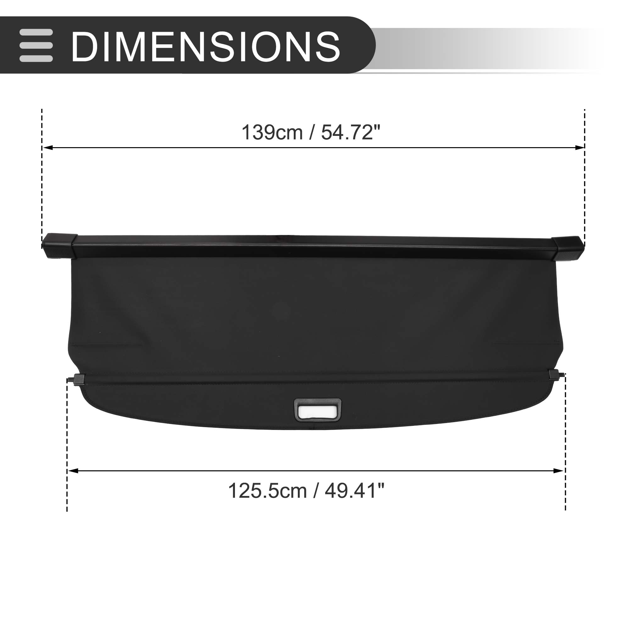 Unique Bargains Retractable Cargo Cover for Ford Escape Trunk Parcel Shelf Shade Black