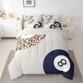 thumbnail image 2 of jejeloiu Billiard Game Gaming 7-Piece Bedding Comforter Set,Leopard Cheetah Pattern King Bedding Sets,Gray Black Brown Bed Sheets For Men Women,Breathable Home Decor Reversible, 2 of 8